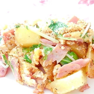 ❤馬鈴薯とベーコンと水菜の卵炒め❤